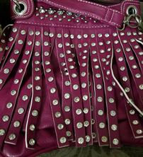 Purple Purse with Fringe and Crystals 202//222